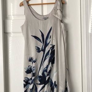 Silver and Blue Floral Top